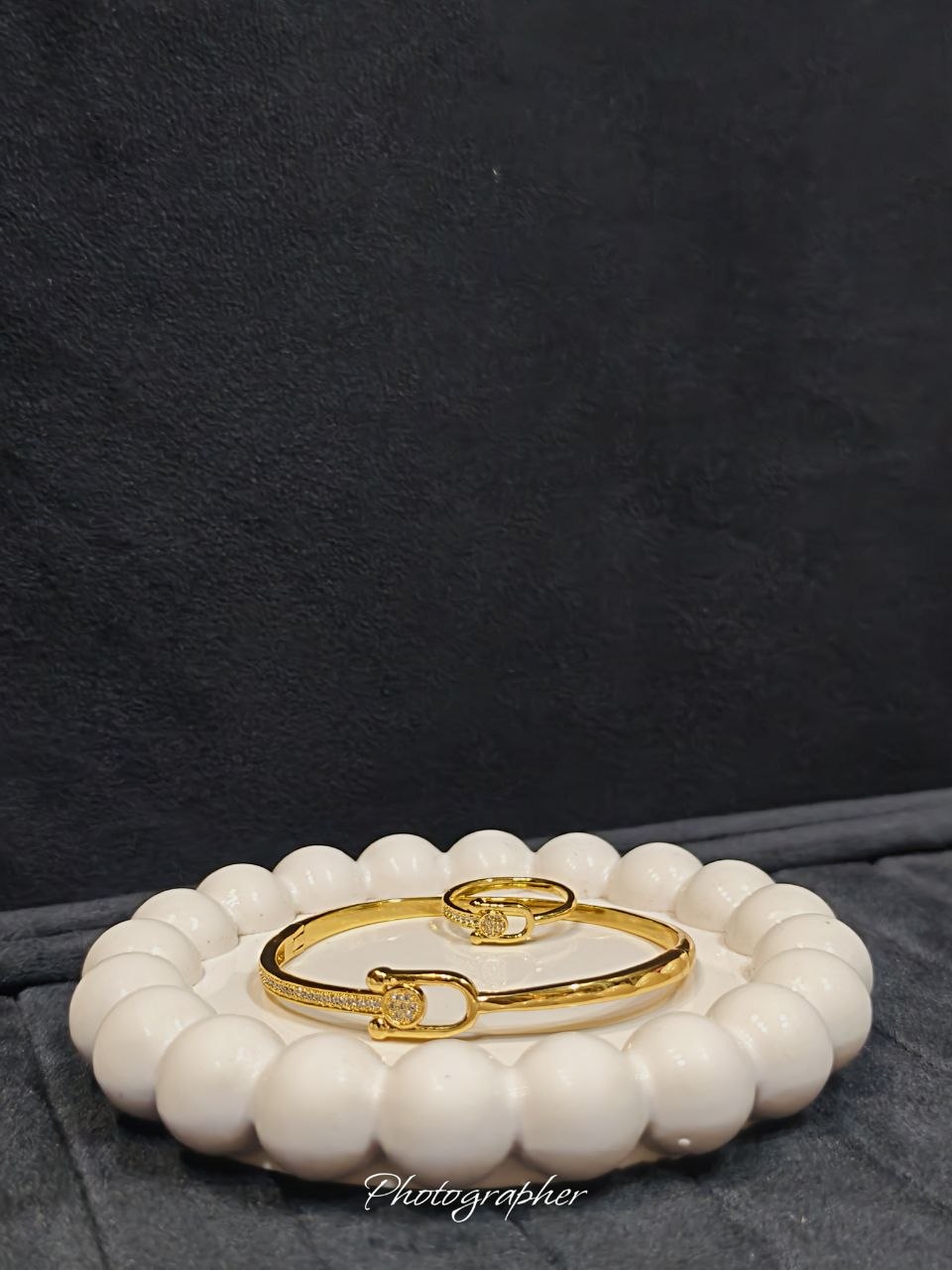 Premium Zircon Loop Bangle & Ring Combo Anti Tarnish