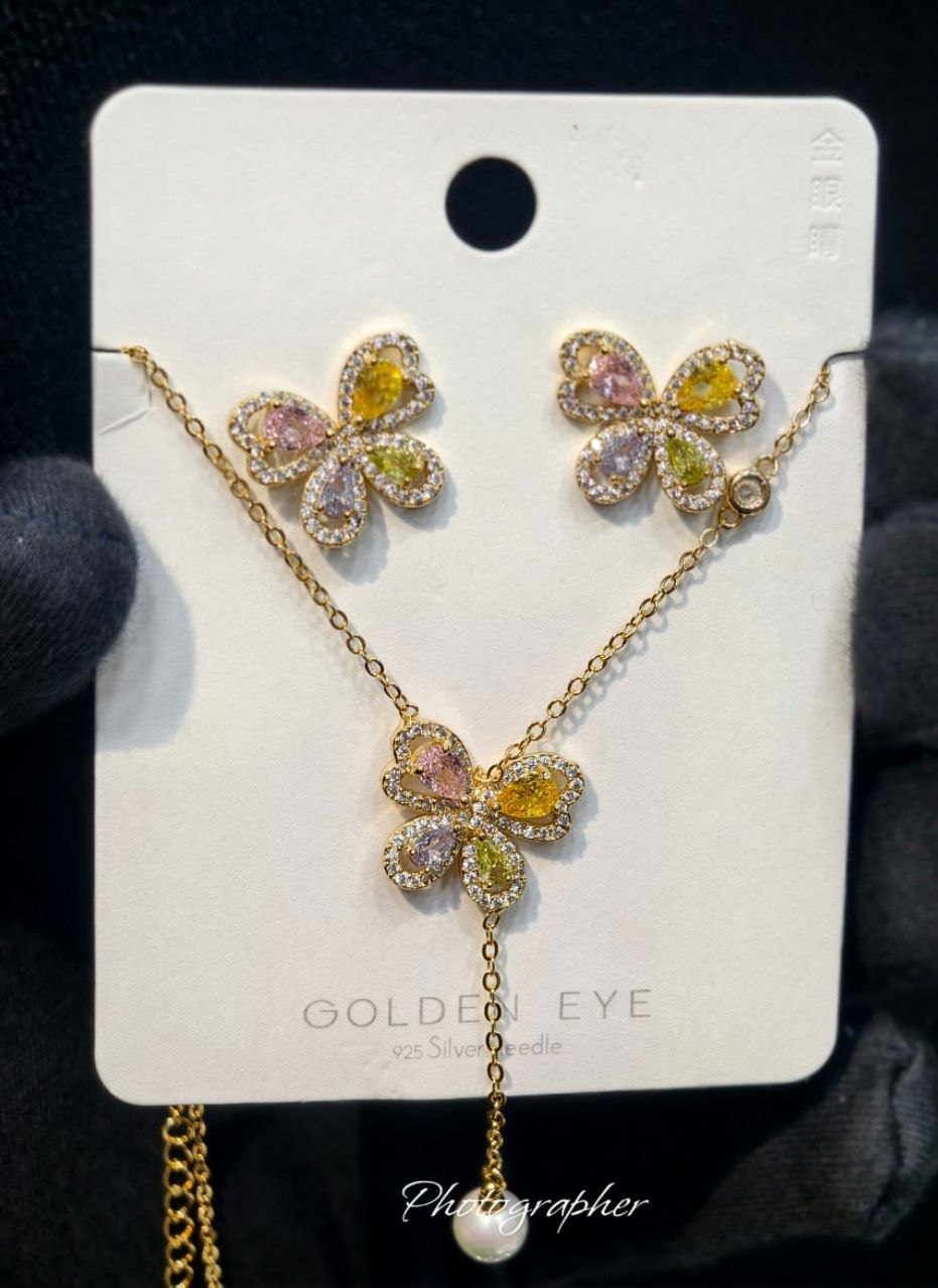 Multicolour Bloom Zircon Set