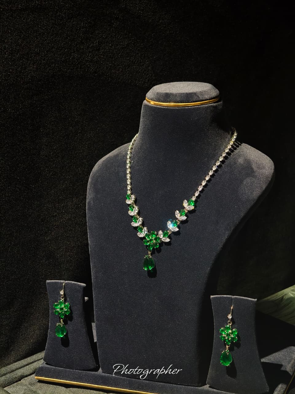 Emerald Green & White Zircon Stones