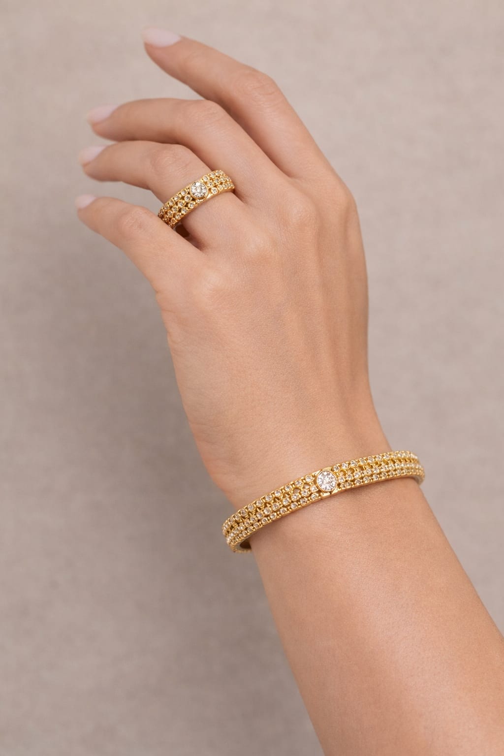 Golden Sparkle Bracelet & Ring Combo