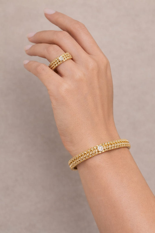 Golden Sparkle Bracelet & Ring Combo