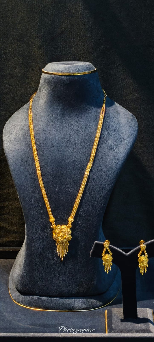 1 Gram Floral Pandent Long Set