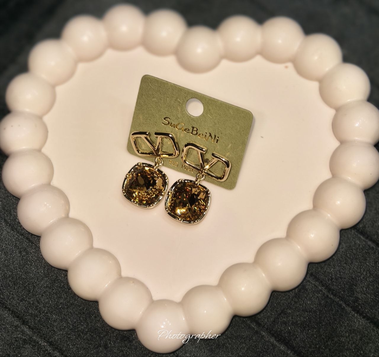 Gold Crystal Drop Earrings