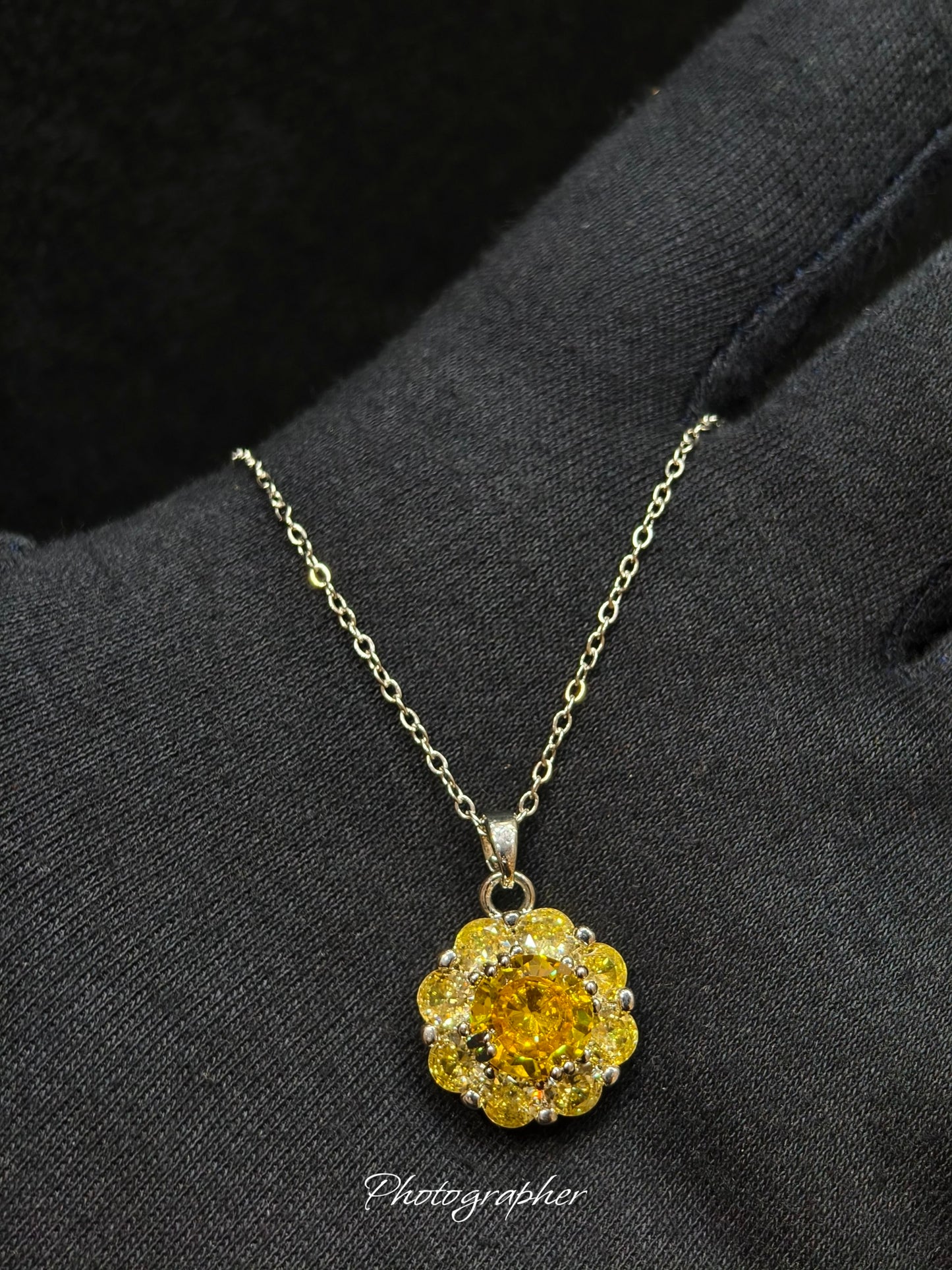 Sunflower Glow Crystal Locket