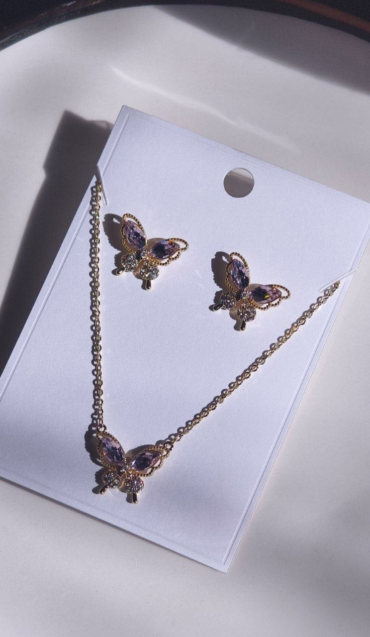 Blush Butterfly Luxe Locket Set