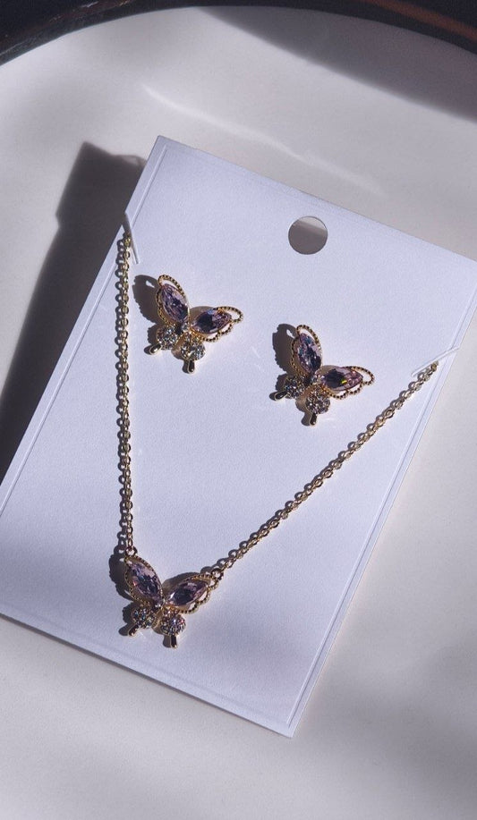 Blush Butterfly Luxe Locket Set