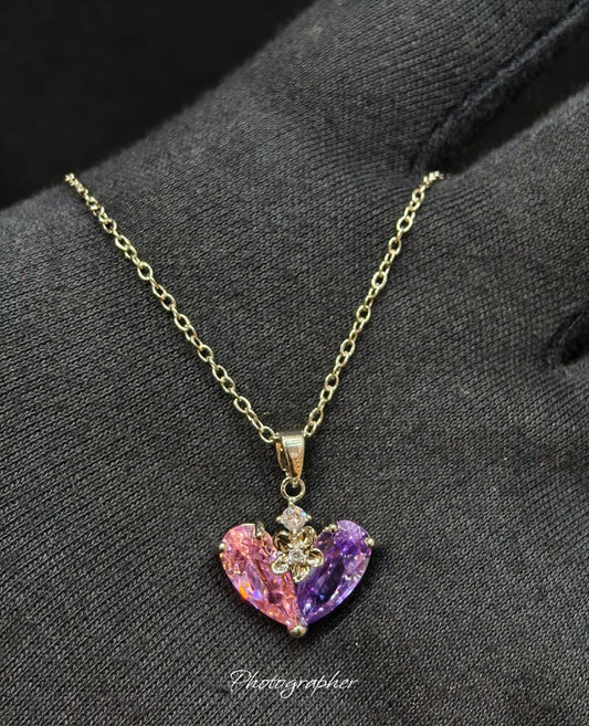 Premium Aurora Heart Zircon Pendant Anti Tarnish
