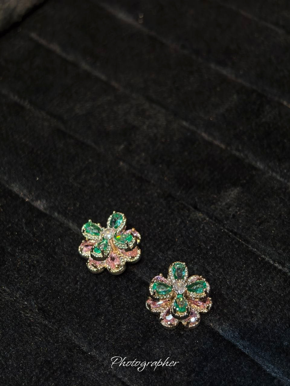 Premium Enchanted Floral Zircon Pendant & Earring Set Anti Tarnish