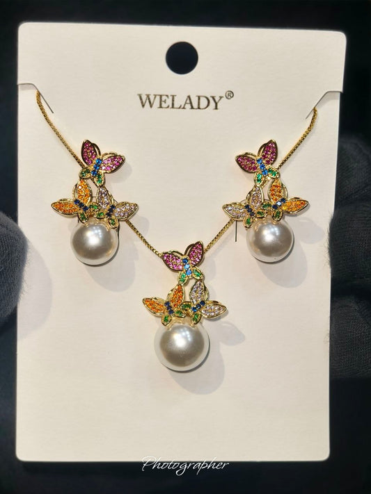 Butterfly Pearl Anti Tarnish Set