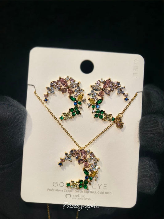 Golden Eye Crystal Jewellery Set