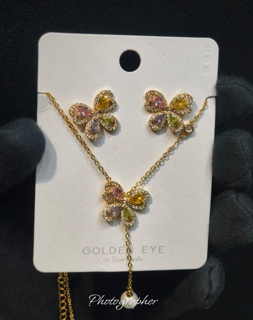 Multicolour Bloom Zircon Set