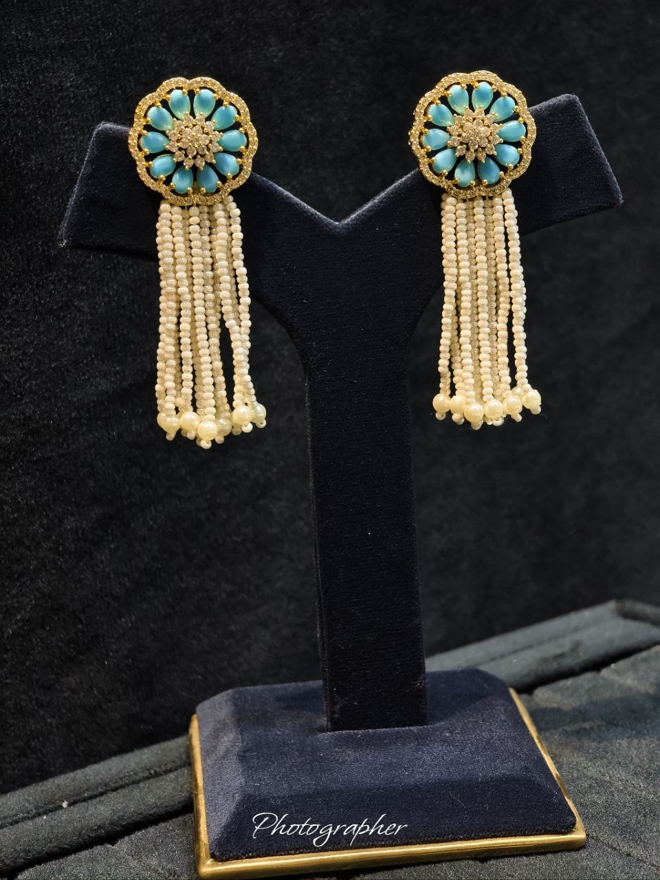 Silver Pearl Tassel Earrings