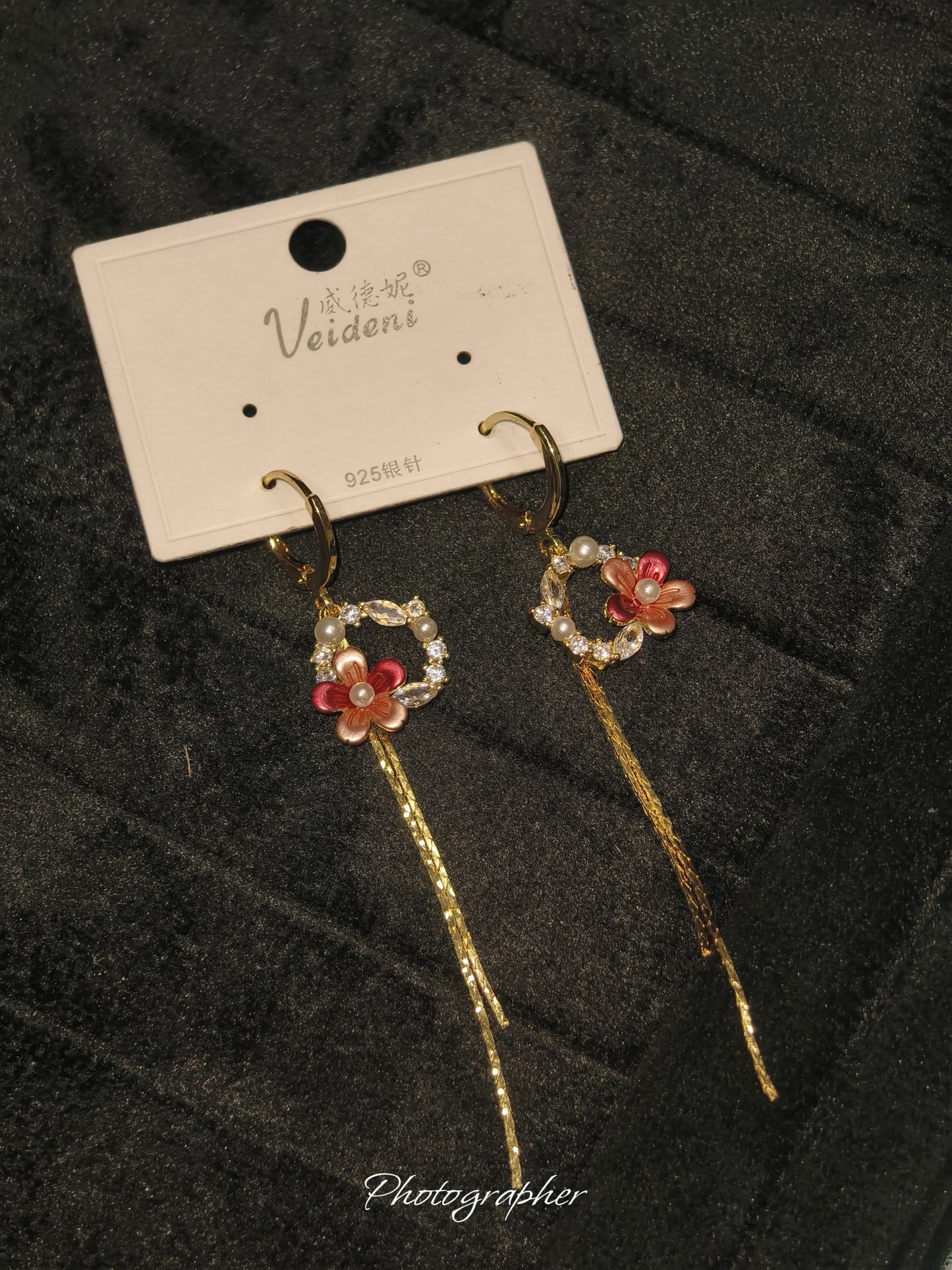 Premium Anti Tarnish 925 Silver Post Floral Drop Earrings