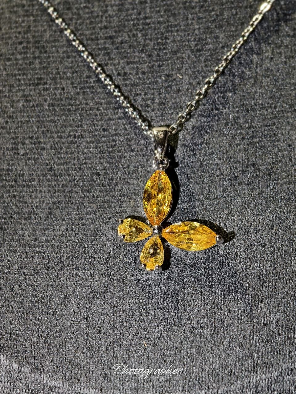 Golden Butterfly Anti Tarnish Locket Set