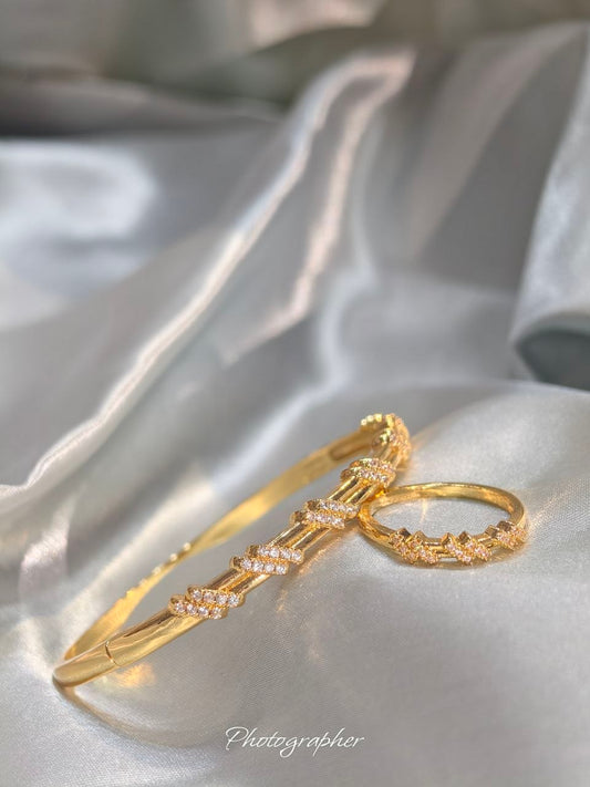 Zircon Glow Bracelet &  Ring Combo