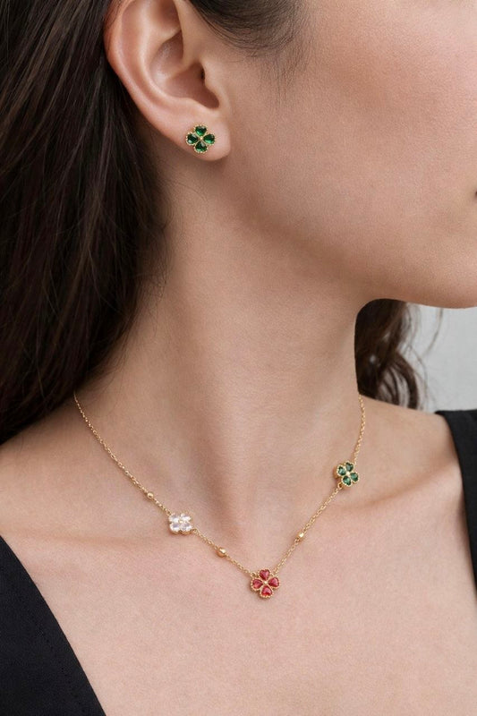 Clover set with earrings