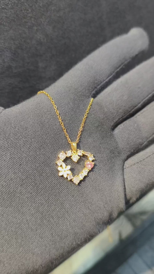 Premium Open Heart Zircon Pendant Anti Tarnish