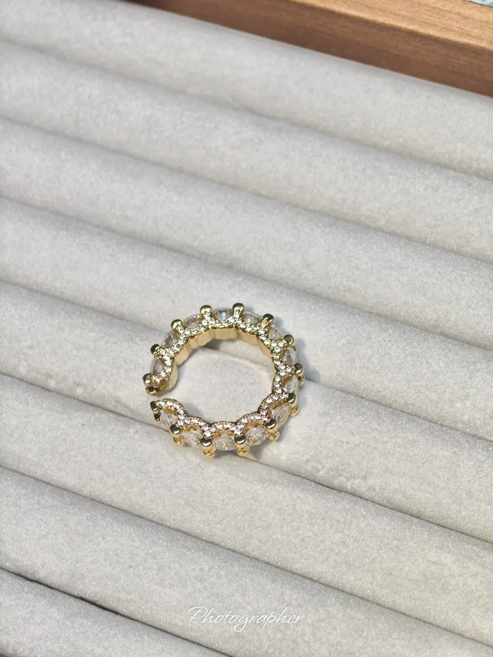 Premium Zircon Ring Fully Stone Studded